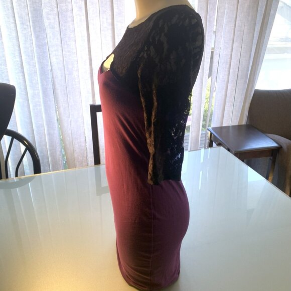 Vintage Victoria's Secret Bra Tops Purple and Black Lace Mini Dress Size S Small - Picture 2 of 5